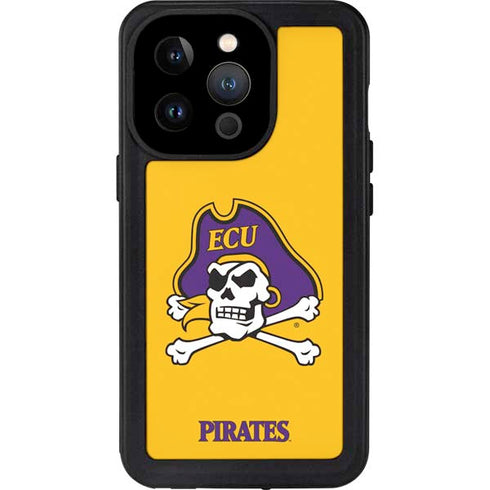 East Carolina University ECU Pirates Logo Yellow iPhone 15 Pro Waterproof Case